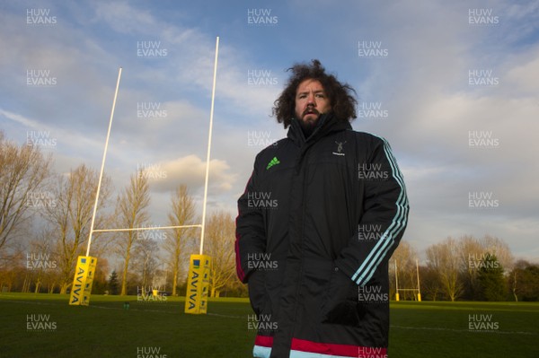 130116 - Harlequins Rugby Training -Adam Jones at Harlequins training ground in Guildford, England