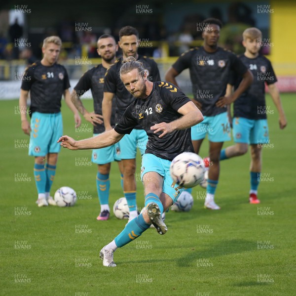 100921 - Harrogate Town v Newport County - Sky Bet League 2 - Alex Fisher of Newport County warms up