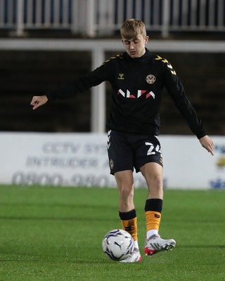 121121 - Hartlepool United v Newport County - EFL SkyBet League 2 - Newport County's Jake Cain warms up