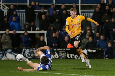 121121 - Hartlepool United v Newport County - EFL SkyBet League 2 - Neill Byrne of Hartlepool United blocks an attempt on goal from Newport County's Ollie Cooper