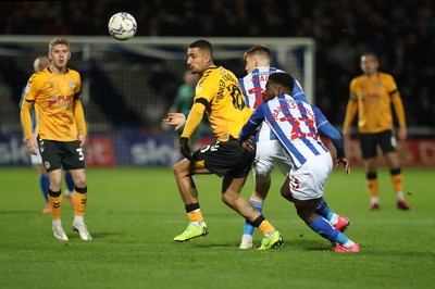 121121 - Hartlepool United v Newport County - EFL SkyBet League 2 - Newport County's Courtney Baker-Richardson and Hartlepool United's Zaine Francis-Angol