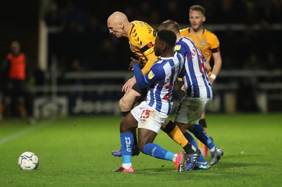 121121 - Hartlepool United v Newport County - EFL SkyBet League 2 - Newport County's Kevin Ellison battles with Hartlepool United's Zaine Francis-Angol