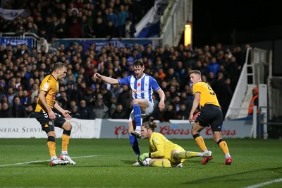 121121 - Hartlepool United v Newport County - EFL SkyBet League 2 - Hartlepool United's Ben Killip saves from Newport County's James Clarke