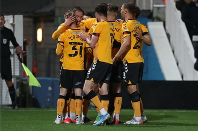 121121 - Hartlepool United v Newport County - EFL SkyBet League 2 - Newport County's Courtney Baker-Richardson celebrates after scoring their first goal