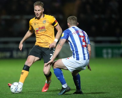 121121 - Hartlepool United v Newport County - EFL SkyBet League 2 - Cameron Norman of Newport County takes on Hartlepool United's David Ferguson