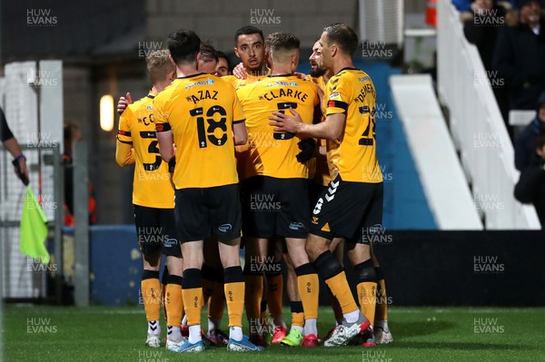 121121 - Hartlepool United v Newport County - EFL SkyBet League 2 - Newport County's Courtney Baker-Richardson celebrates with his team mates after scoring