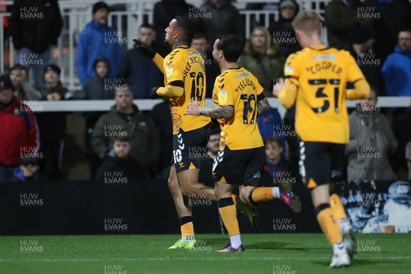 121121 - Hartlepool United v Newport County - EFL SkyBet League 2 - Newport County's Courtney Baker-Richardson celebrates after scoring their first goal