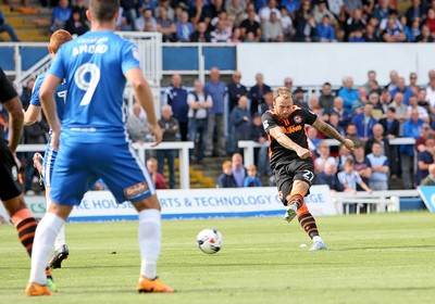 270816 - Hartlepool United vs Newport County - SkyBet League 2 -Sean Rigg on Newport scores their opening goal