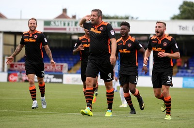 270816 - Hartlepool United vs Newport County - SkyBet League 2 -Jon Parkin goal celebration after scoring Newport's 2nd goal