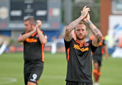 270816 - Hartlepool United vs Newport County - SkyBet League 2 -Sean Rigg applauds the travelling fans at the final whistle