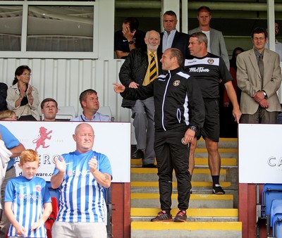 270816 - Hartlepool United vs Newport County - SkyBet League 2 -Newport manager Warren Feeney takes his seat in the stands