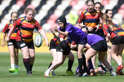 060525 - Haverfordwest High v Ysgol Godrer Berwyn - Girls Schools U12s Cup Final - Rachel Brett of Haverfordwest