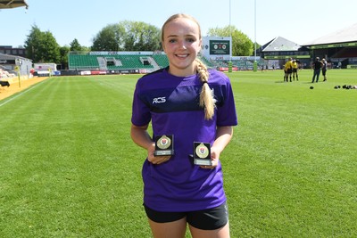 060525 - Haverfordwest High v Ysgol Godrer Berwyn - Girls Schools U12s Cup Final - Player of the match and captain Grace Busby of Haverfordwest