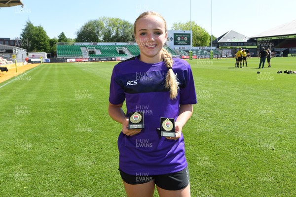 060525 - Haverfordwest High v Ysgol Godrer Berwyn - Girls Schools U12s Cup Final - Player of the match and captain Grace Busby of Haverfordwest