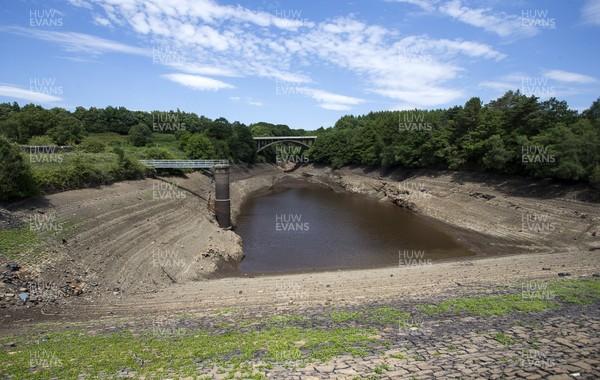 030718 - Picture shows a nearly dried up reservoir near Merthyr Tydfil in South Wales, during the heatwave