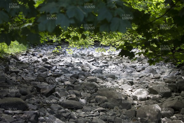 030718 - Picture shows a dried up river bed near Merthyr Tydfil, South Wales during the heatwave which has hit the country