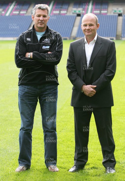 06.10.08 ERC 2008/2009 launch,Murrayfield. Sean Lineen(Glasgow) and Andy Robinson(Edinburgh).