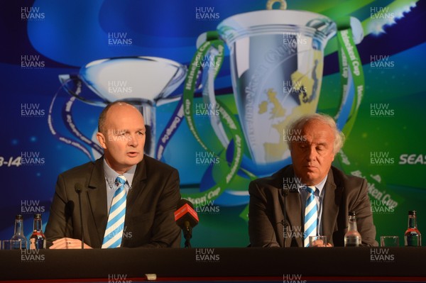 300913 - Heineken Cup Launch -ERC Chief Executive Derek McGrath and ERC Independent Chairman Jean-Pierre Lux talk to reporters