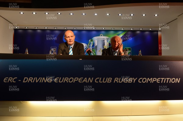 300913 - Heineken Cup Launch -ERC Chief Executive Derek McGrath and ERC Independent Chairman Jean-Pierre Lux talk to reporters