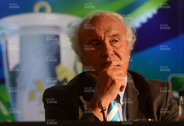 300913 - Heineken Cup Launch -ERC Independent Chairman Jean-Pierre Lux talks to reporters