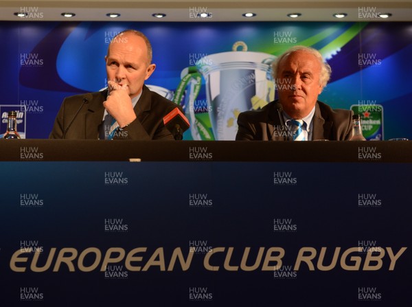 300913 - Heineken Cup Launch -ERC Chief Executive Derek McGrath and ERC Independent Chairman Jean-Pierre Lux talk to reporters