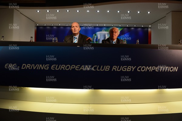 300913 - Heineken Cup Launch -ERC Chief Executive Derek McGrath and ERC Independent Chairman Jean-Pierre Lux talk to reporters