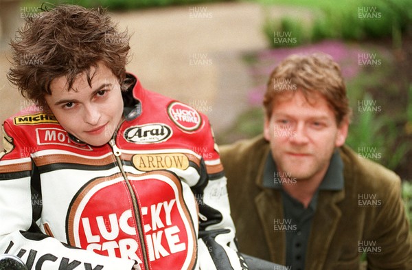 180697 - Kenneth Branagh and Helena Bonham-Carter during filming of The theory of flight in Merthyr Tydfil