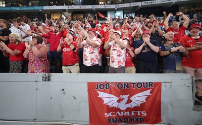 170525 - Hollywoodbets Sharks v Scarlets - United Rugby Championship - Scarlets fans
