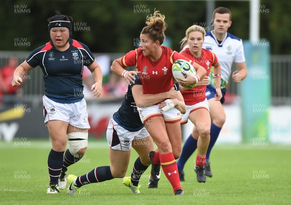 Hong Kong v Wales - 2017 Women's Rugby World Cup Pool A - Jess Kavanagh-Williams of Wales is tackled by Kelsie Bouttle of Hong Kong