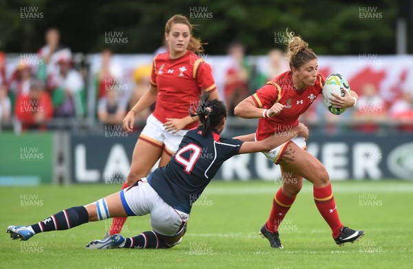 Hong Kong v Wales - 2017 Women's Rugby World Cup Pool A - Jess Kavanagh-Williams of Wales is tackled by Chow Mei Nam of Hong Kong