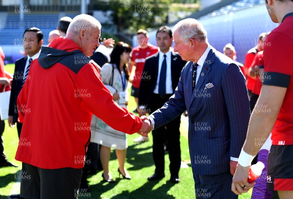 231019 - Wales Rugby Training - HRH Prince of Wales meets Warren Gatland  during Wales training