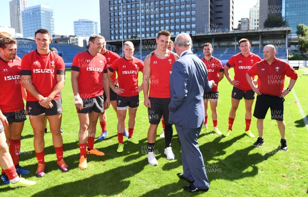 231019 - Wales Rugby Training - HRH Prince of Wales meets Jonathan Davies during Wales training