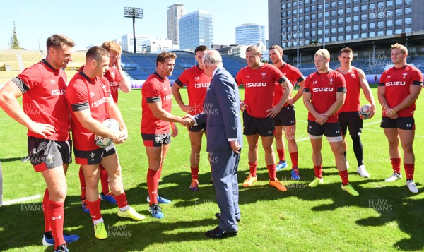 231019 - Wales Rugby Training - HRH Prince of Wales meets Leigh Halfpenny during Wales training