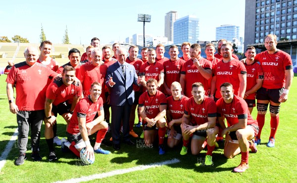 231019 - Wales Rugby Training - HRH Prince of Wales meets the Wales Rugby Squad during Wales training