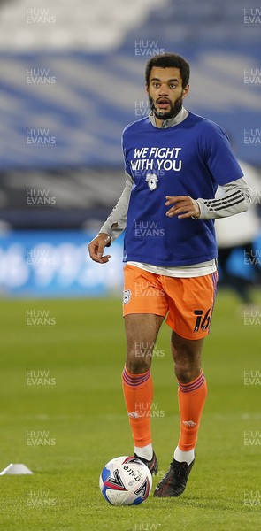 050321 - Huddersfield Town v Cardiff City - Sky Bet Championship - Team Warm up with Curtis Nelson of Cardiff