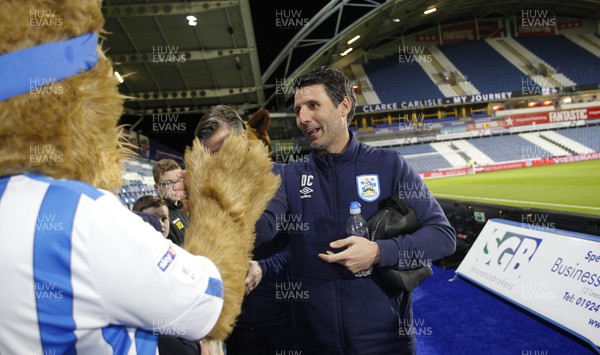 120220 - Huddersfield Town v Cardiff City - Sky Bet Championship - Huddersfield Manager Danny Cowley greets fans as he enters the ground before the start of the match 