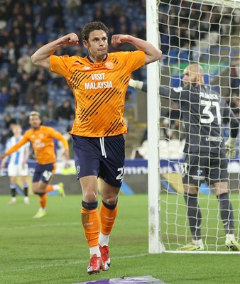 140426 - Huddersfield Town v Cardiff City - Sky Bet League 1 - Yousef Saleh of Cardiff celebrates scoring the equaliser in the fifth minute of injury time at the end of the match