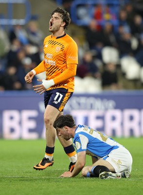 140426 - Huddersfield Town v Cardiff City - Sky Bet League 1 - Ollie Tanner of Cardiff reaction to missing target
