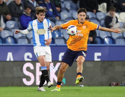 140426 - Huddersfield Town v Cardiff City - Sky Bet League 1 - Rubin Colwill of Cardiff and Ryan Ledson of Huddersfield