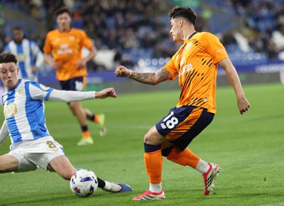 140426 - Huddersfield Town v Cardiff City - Sky Bet League 1 - Alex Robertson of Cardiff and Cameron Humphreys of Huddersfield