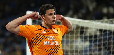 140426 - Huddersfield Town v Cardiff City - Sky Bet League 1 - Yousef Saleh of Cardiff celebrates scoring the equaliser in the fifth minute of injury time at the end of the match