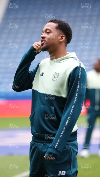 140426 - Huddersfield Town v Cardiff City - Sky Bet League 1 - Chris Willock and Yousef Salech of Cardiff