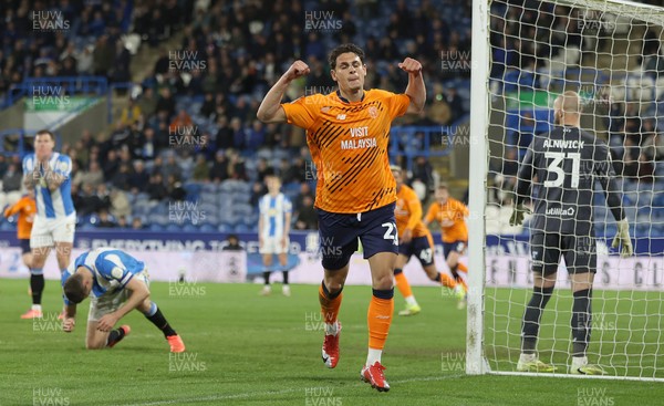 140426 - Huddersfield Town v Cardiff City - Sky Bet League 1 - Yousef Saleh of Cardiff celebrates scoring the equaliser in the fifth minute of injury time at the end of the match
