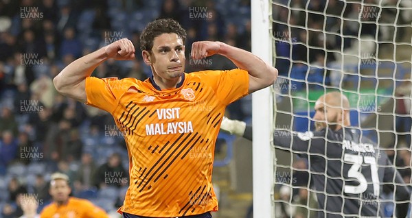 140426 - Huddersfield Town v Cardiff City - Sky Bet League 1 - Yousef Saleh of Cardiff celebrates scoring the equaliser in the fifth minute of injury time at the end of the match