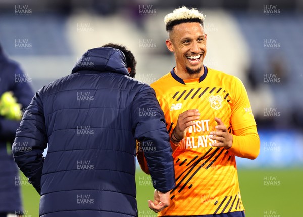140426 - Huddersfield Town v Cardiff City - Sky Bet League 1 - Callum Robinson of Cardiff and Manager Brian Barry-Murphy of Cardiff