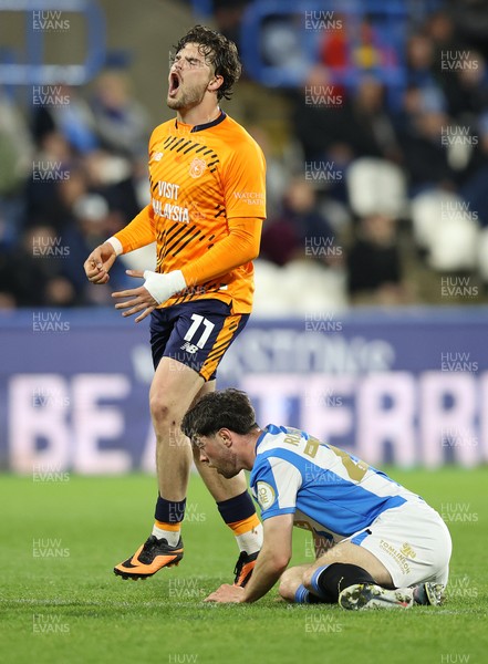 140426 - Huddersfield Town v Cardiff City - Sky Bet League 1 - Ollie Tanner of Cardiff reaction to missing target
