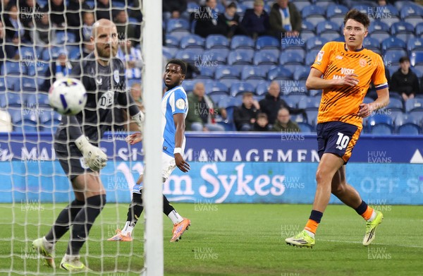 140426 - Huddersfield Town v Cardiff City - Sky Bet League 1 - Rubin Colwill of Cardiff just misses the target