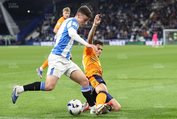 140426 - Huddersfield Town v Cardiff City - Sky Bet League 1 - Alex Robertson of Cardiff and Cameron Humphreys of Huddersfield