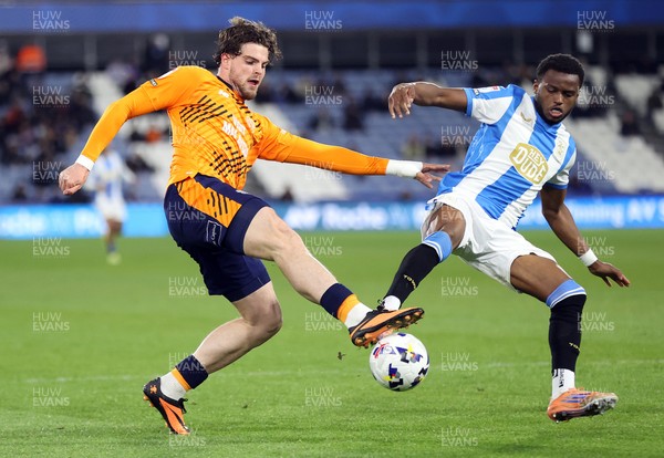 140426 - Huddersfield Town v Cardiff City - Sky Bet League 1 - Ollie Tanner of Cardiff and Bali Mumba of Huddersfield