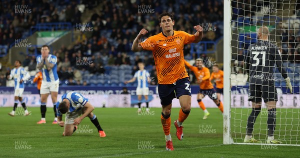 140426 - Huddersfield Town v Cardiff City - Sky Bet League 1 - Yousef Saleh of Cardiff celebrates scoring the equaliser in the fifth minute of injury time at the end of the match